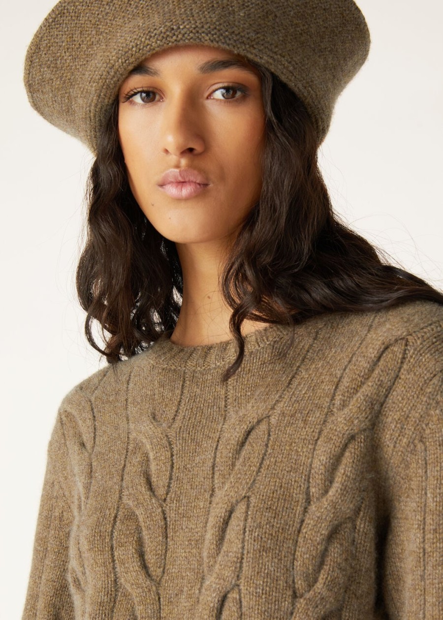 napier crewneck baby cashmere coarsehair tundra melange