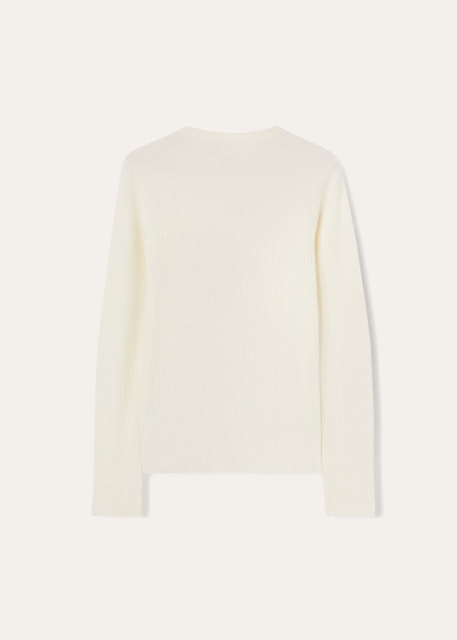taupo virgin wool nougat crewneck