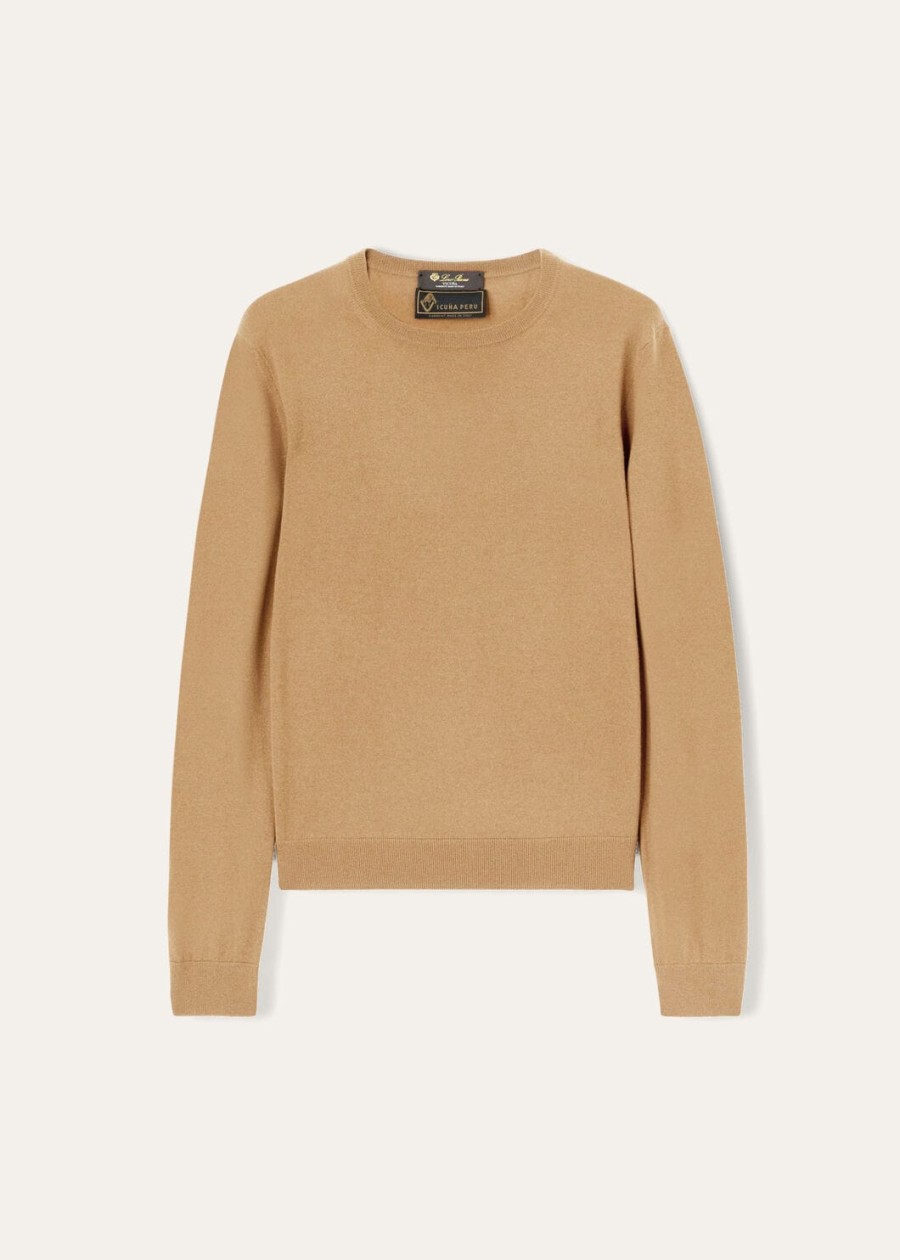 vicuña met ronde hals natuurlijk licht vicuña