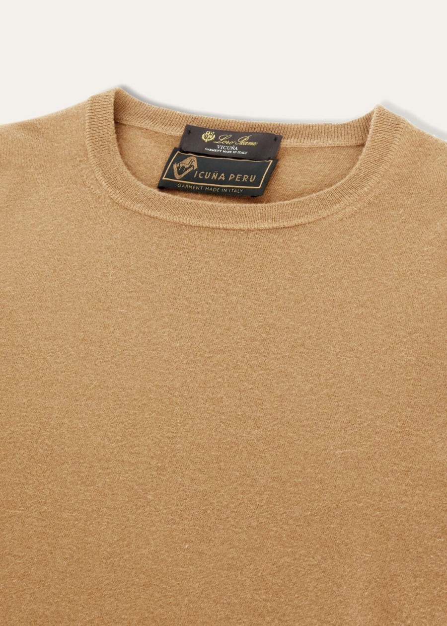 vicuña met ronde hals natuurlijk licht vicuña