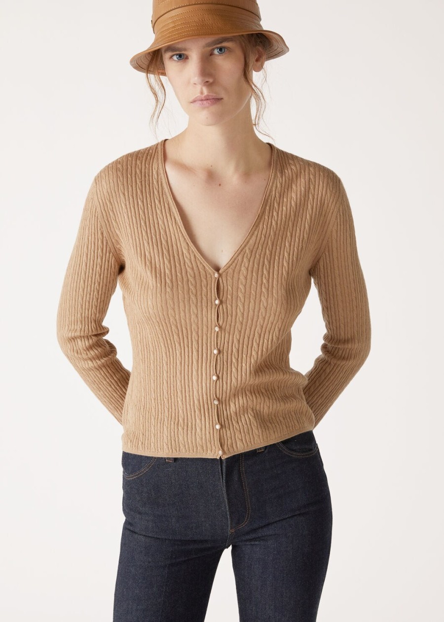 rimella kasjmier zijden cardigan gobi dunes