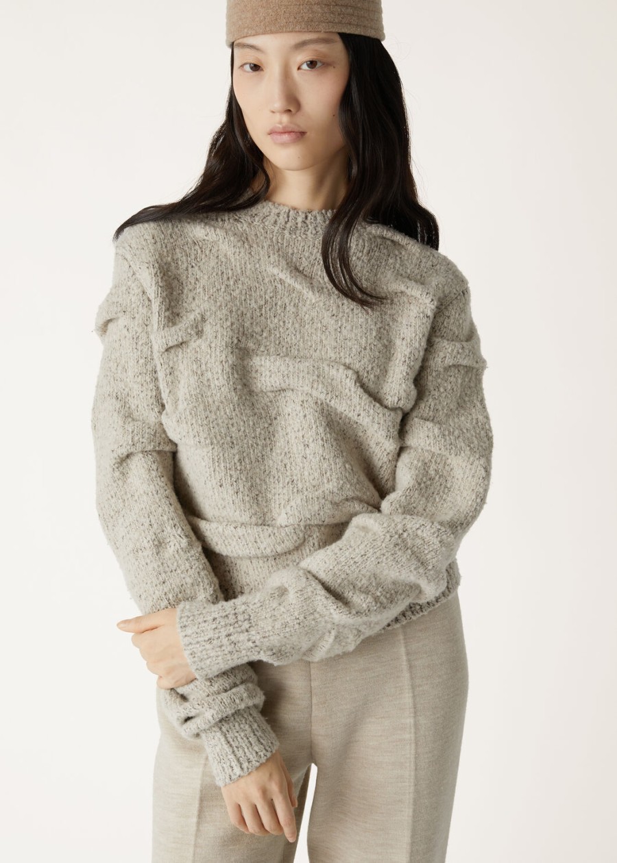 alpe faller crewneck pecora nera cloudy melangecherrywood salt