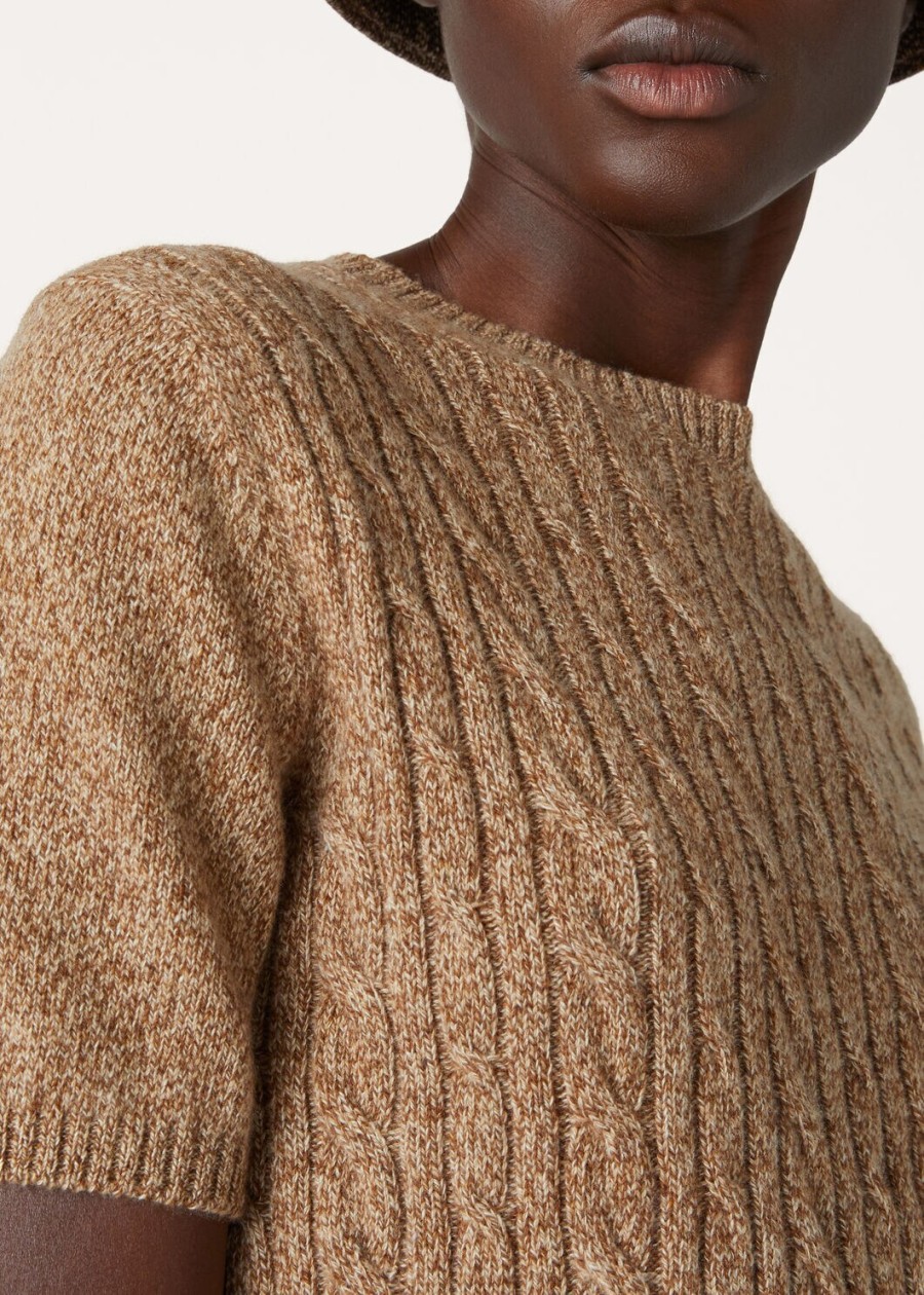 treccia crewneck baby cashmere goudkleuriggingerbread goud
