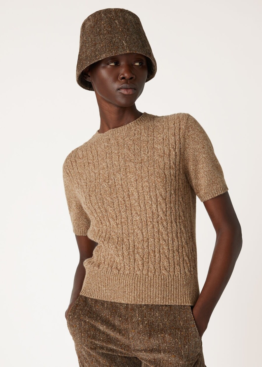 treccia crewneck baby cashmere goudkleuriggingerbread goud