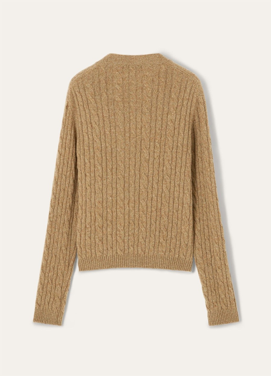 treccia cardigan baby cashmere rauwe honing melangerozemarijn infusie