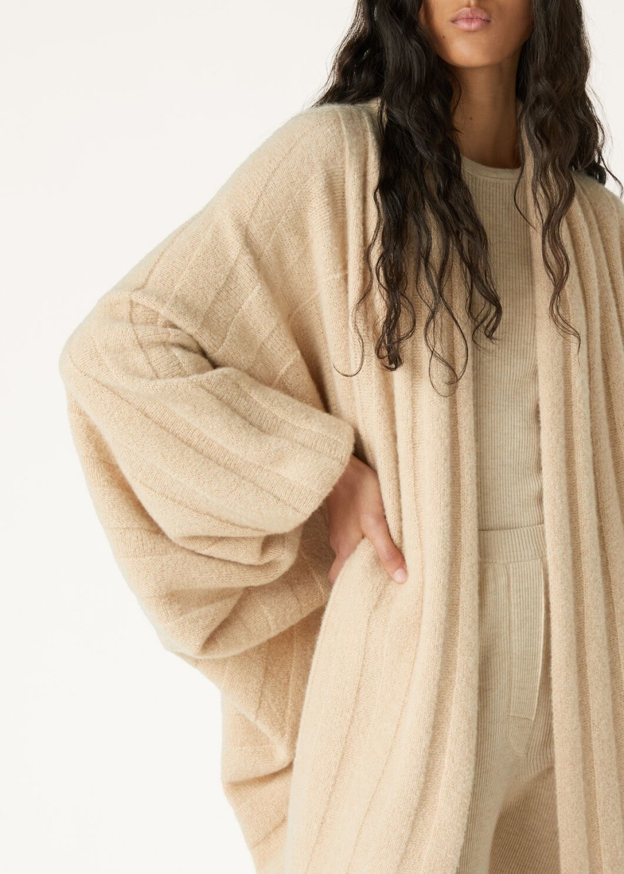 coconvormig vest van zijde en kasjmier sunset sienna