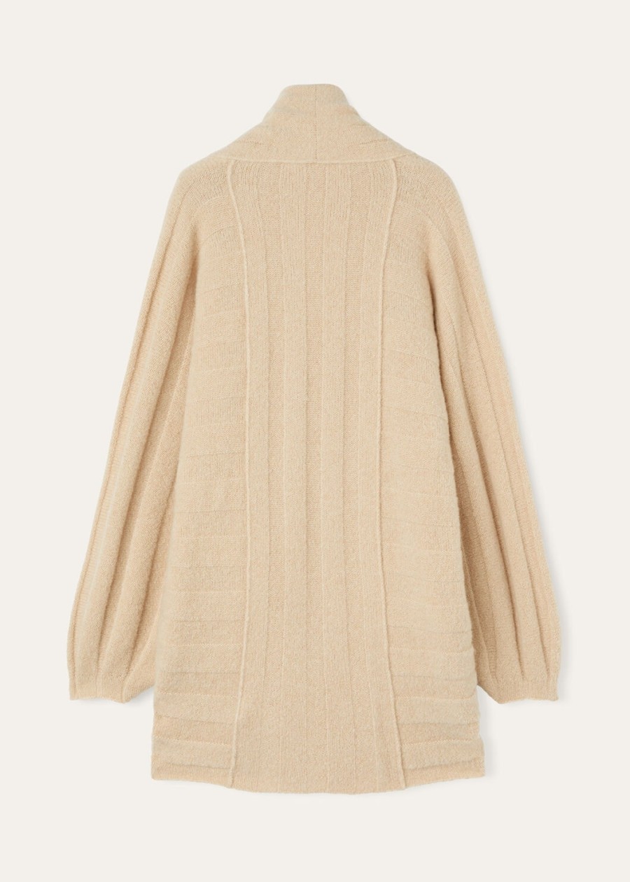 coconvormig vest van zijde en kasjmier sunset sienna