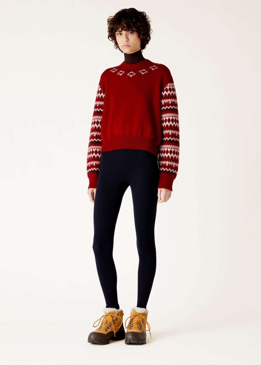 alpe pile crewneck kasjmier helder karmijnroodbordeaux melange