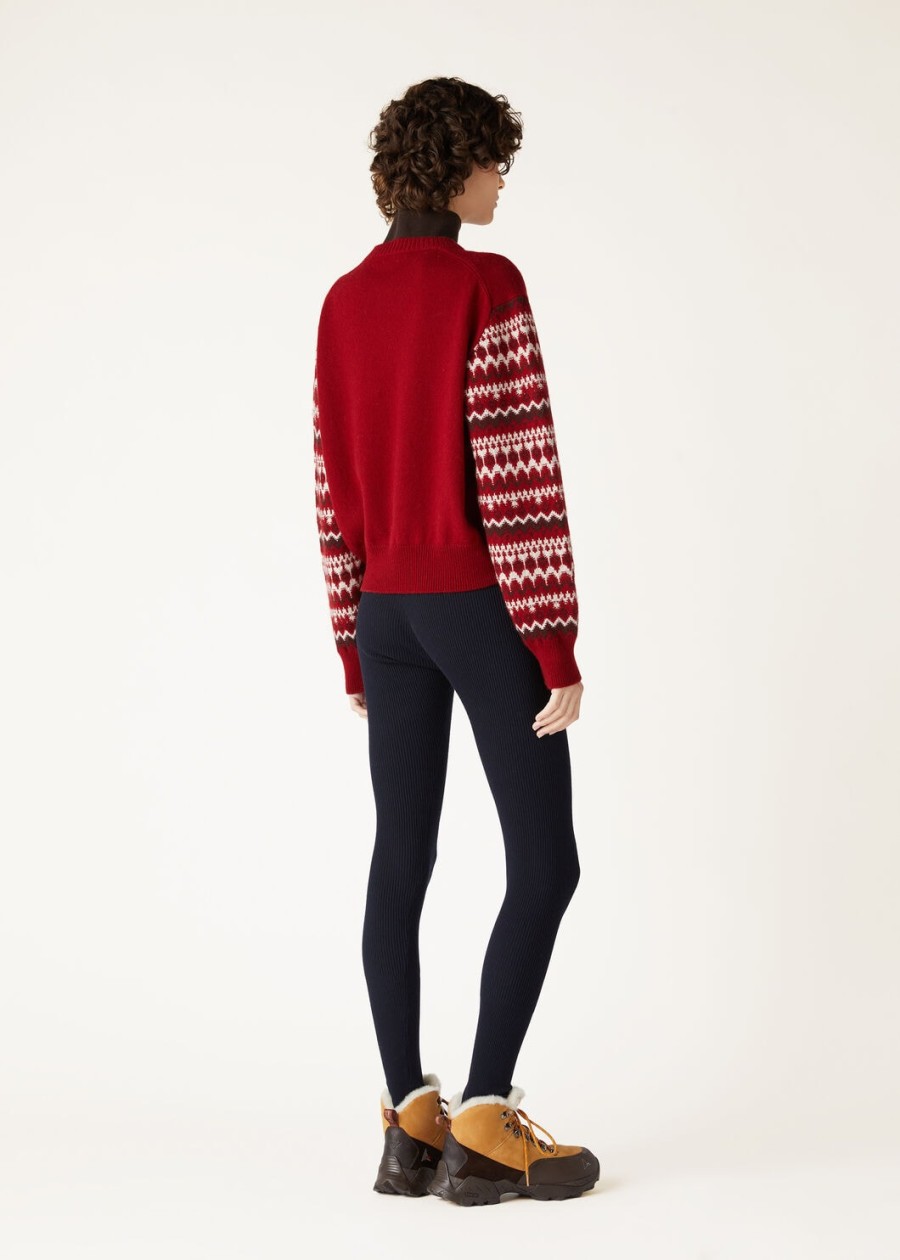 alpe pile crewneck kasjmier helder karmijnroodbordeaux melange