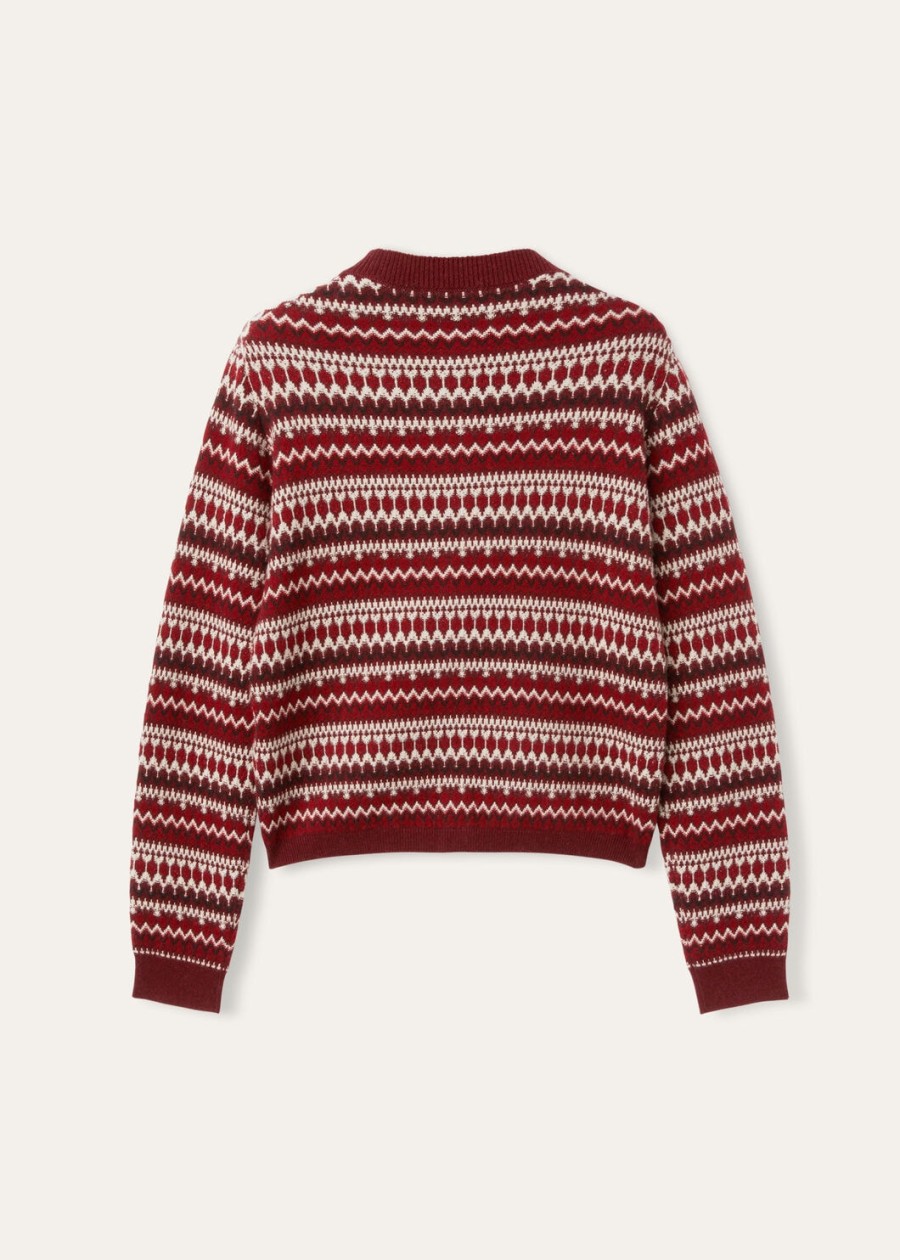 alpe pile cardigan kasjmier weathering steelcandy apple red
