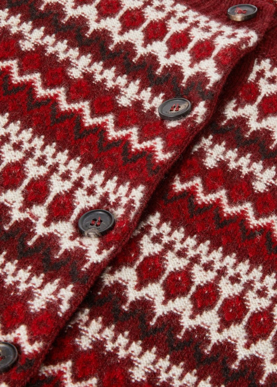 alpe pile cardigan kasjmier weathering steelcandy apple red