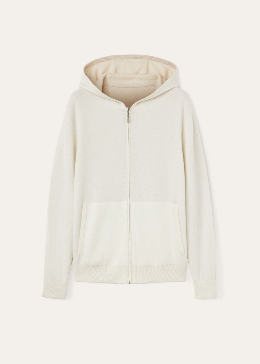 duo hooded bomber sweater natural cashmere suitcasenougat