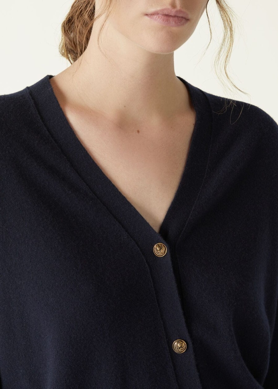klassiek babyvestje van kasjmier in marineblauw