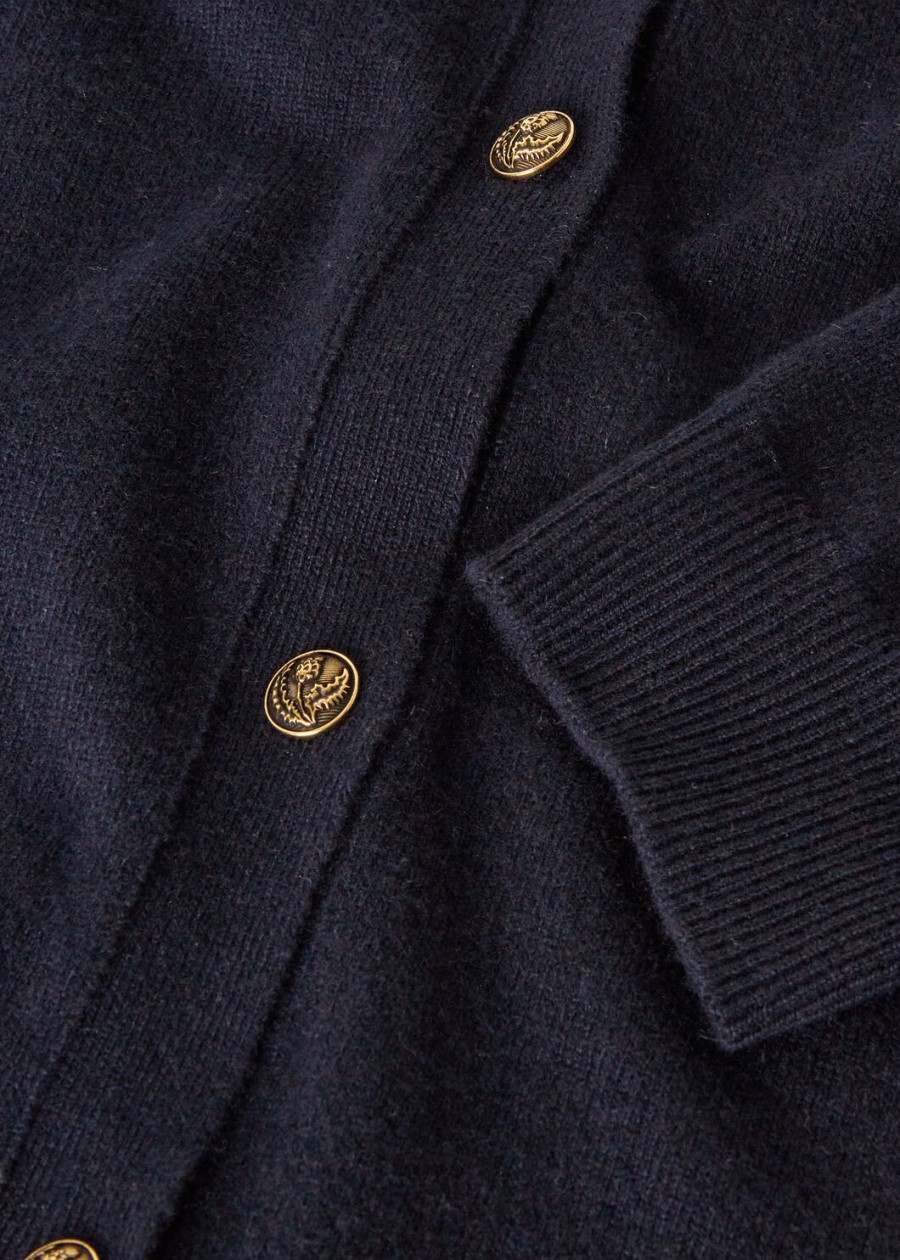 klassiek babyvestje van kasjmier in marineblauw
