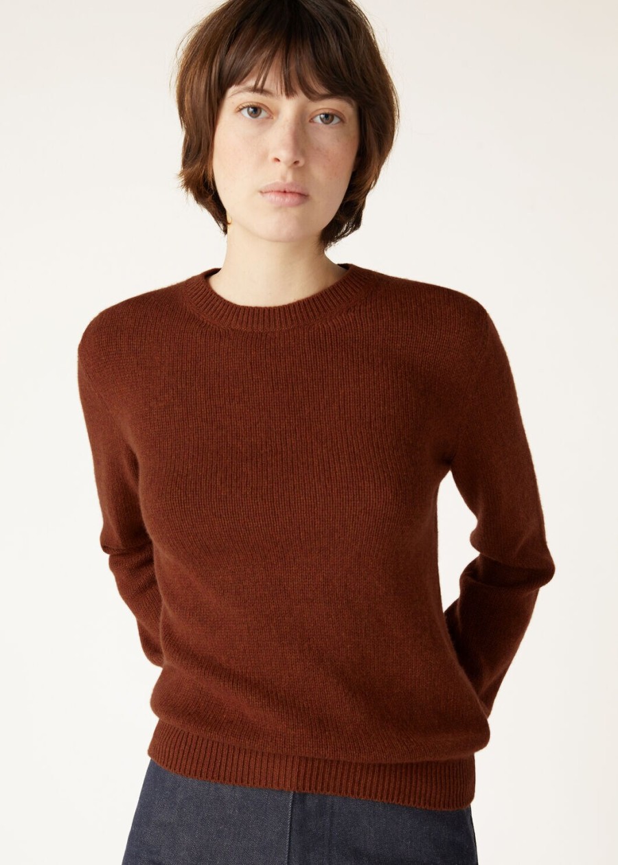 fobello crewneck baby cashmere donker esdoornblad melange