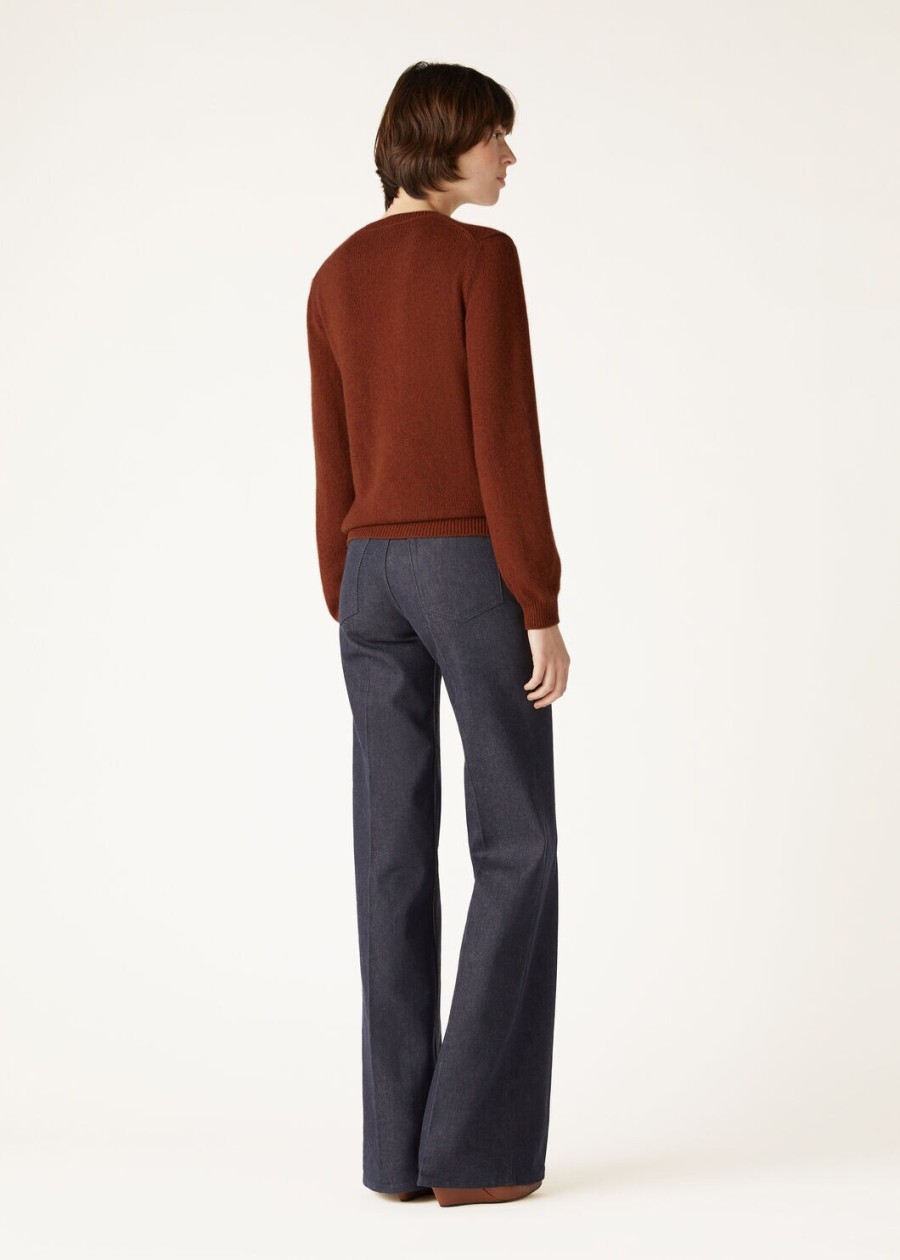 fobello crewneck baby cashmere donker esdoornblad melange