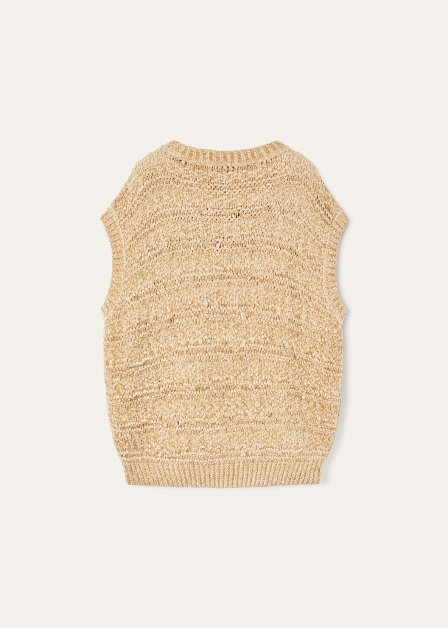 val degua crewneck zijde goud zand
