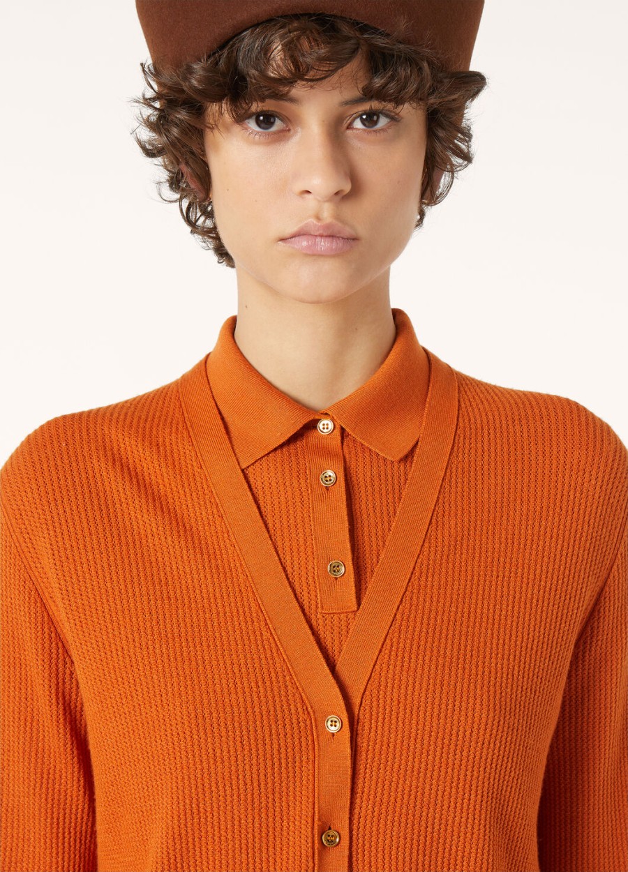 koninklijk licht oranje papaver cardigan