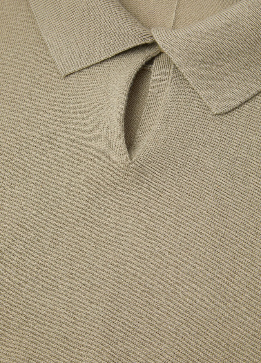 neo piuma cashmere dried taragon polo shirt