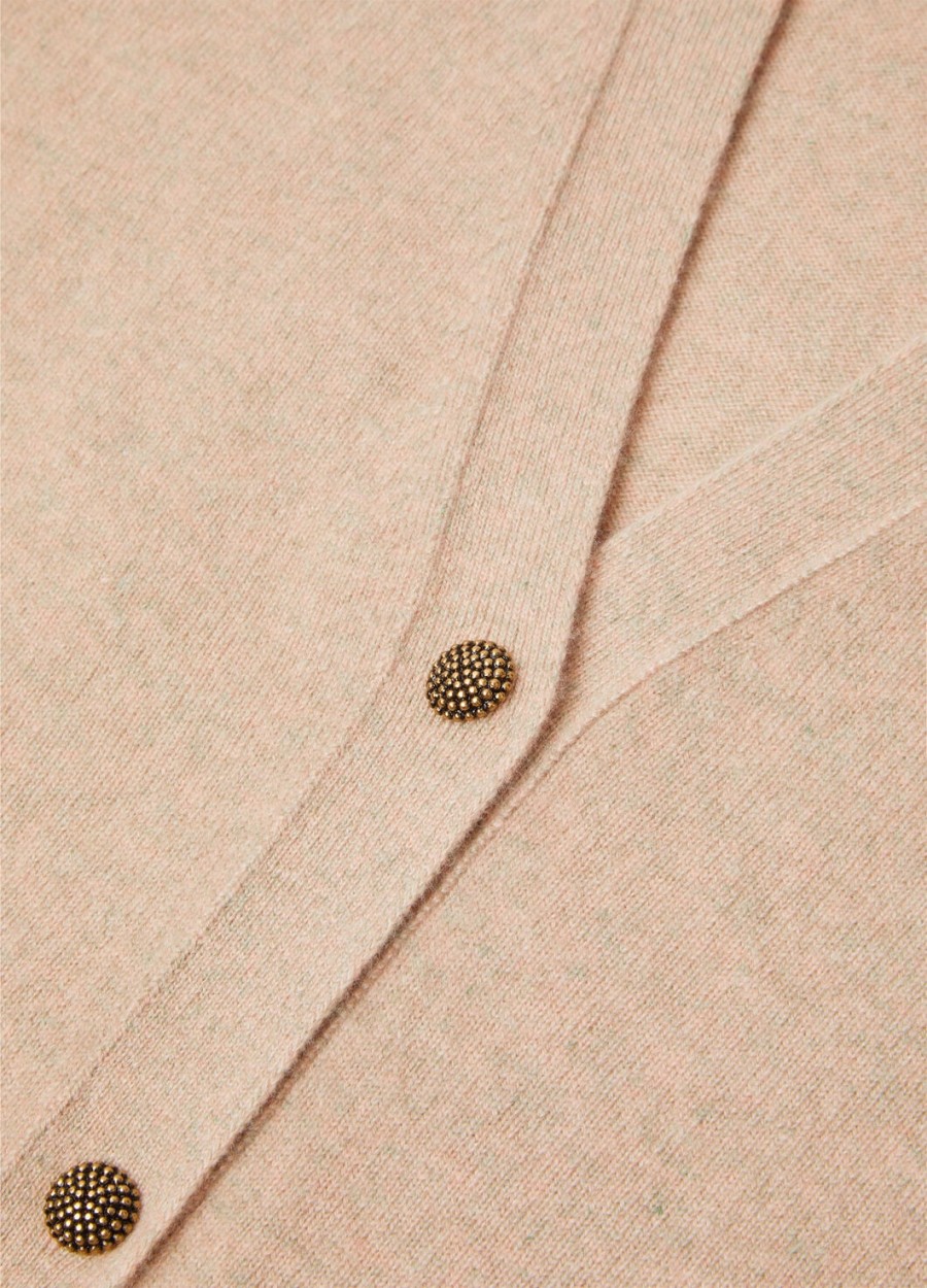 klassiek babyvestje van kasjmier in de kleur rosy granite melange
