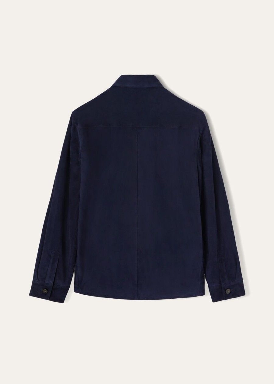 loro piana kidskin very blue dark overshirt