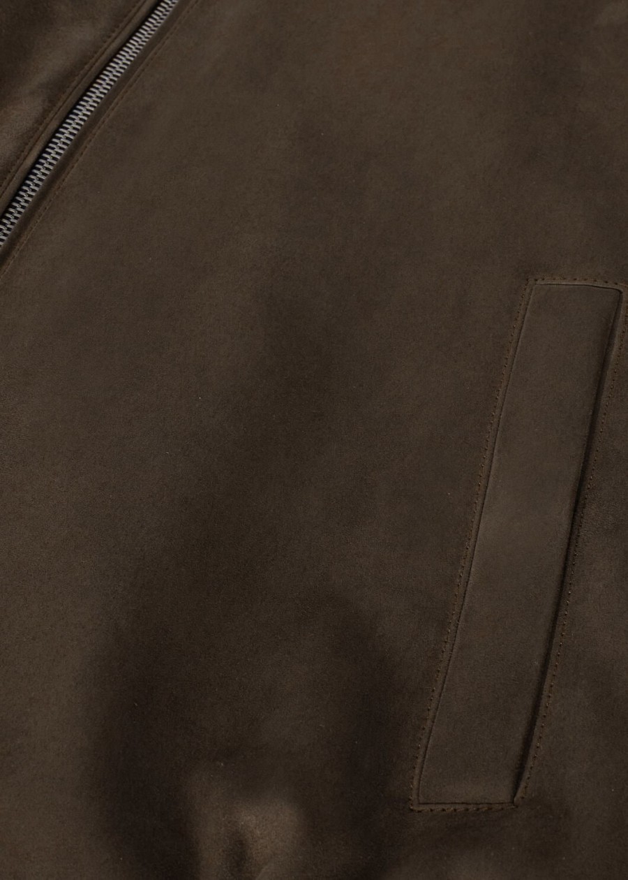 loro piana ivy bomberjack in de kleur kidskin coal green