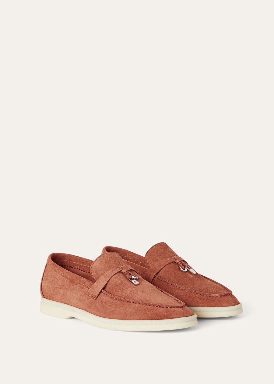 summer charms walk loafers suède stoffen oranje