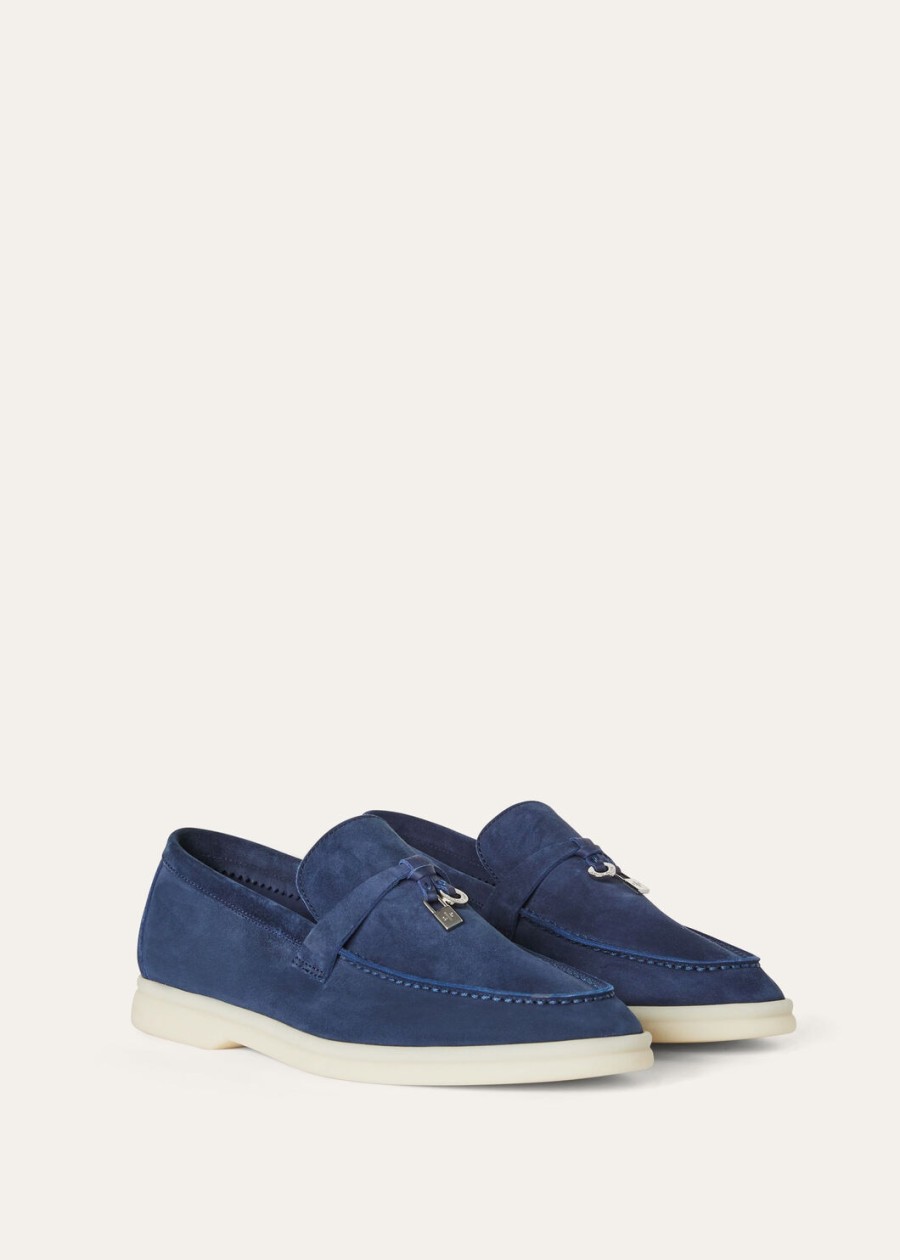summer charms walk loafers suède echt donkerblauw