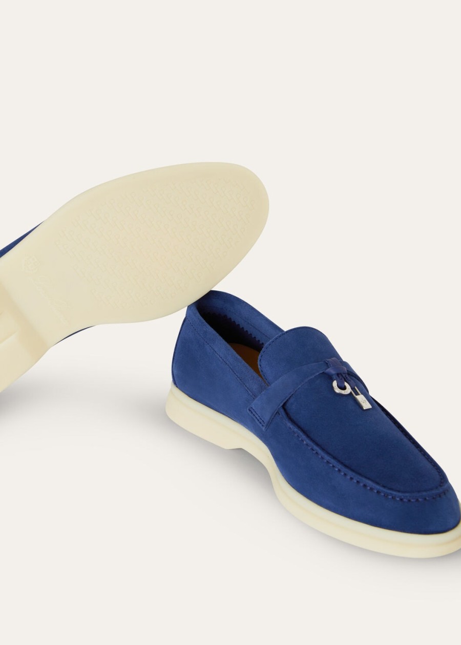 summer charms walk loafer suède blauw fluoriet