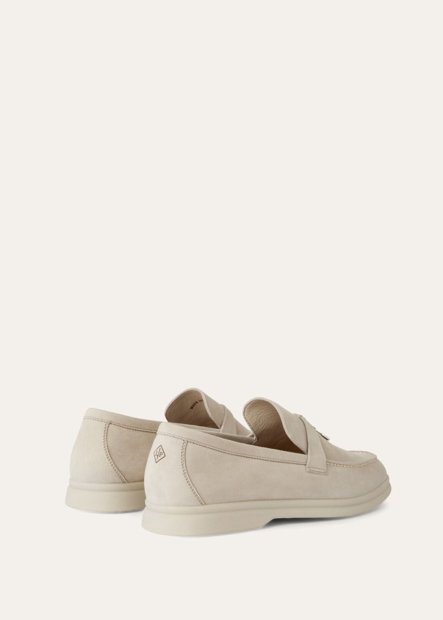 summer charms walk loafers suede powder pearl