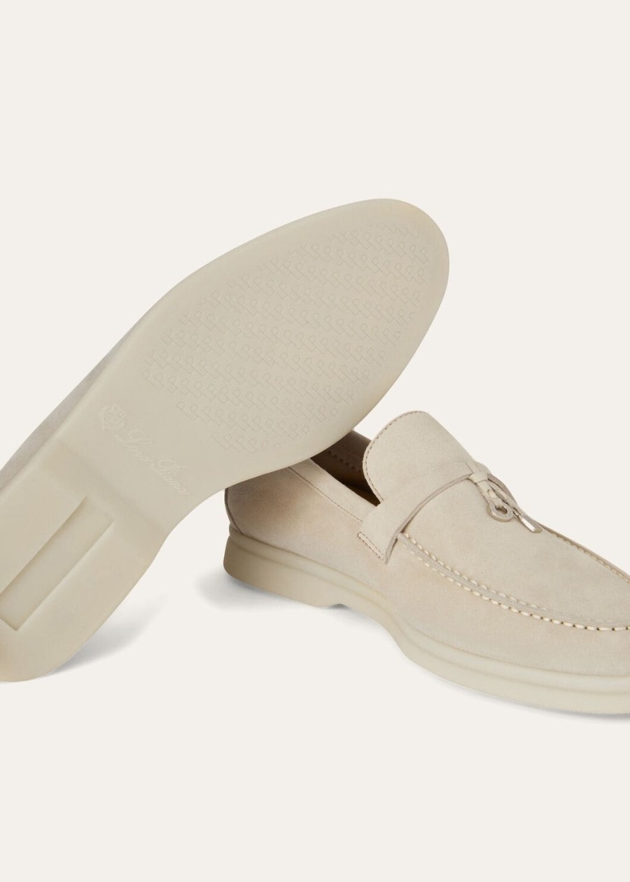 summer charms walk loafers suede powder pearl