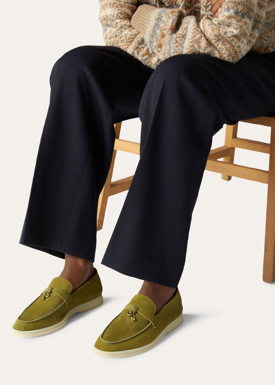 summer charms walk loafers suède olijfblad