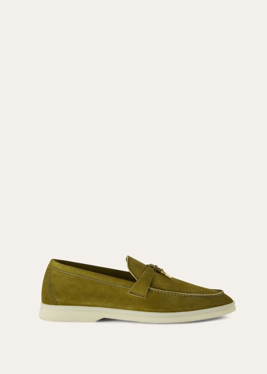 summer charms walk loafers suède olijfblad