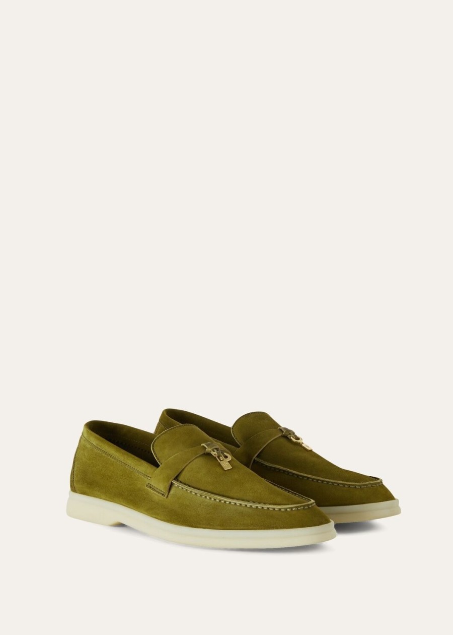 summer charms walk loafers suède olijfblad