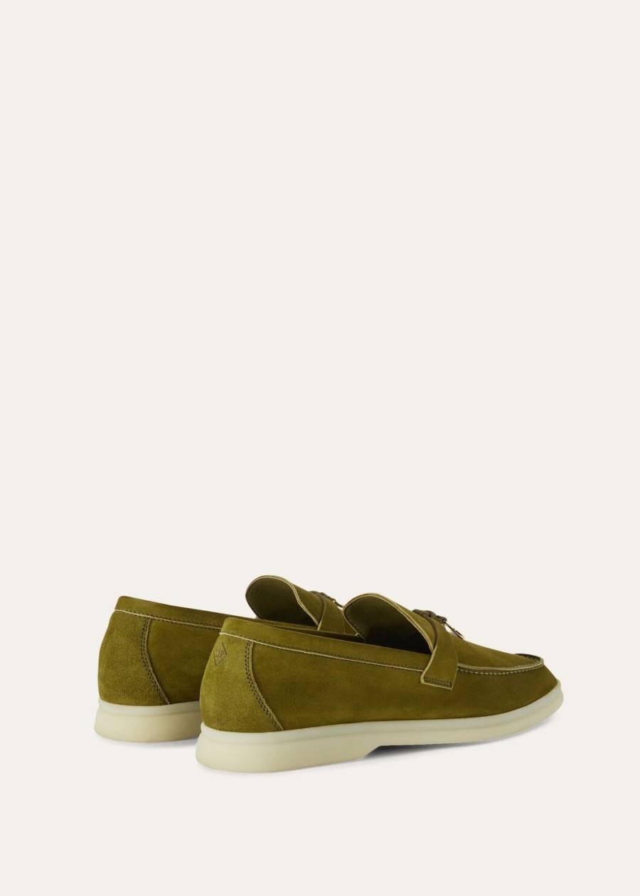 summer charms walk loafers suède olijfblad