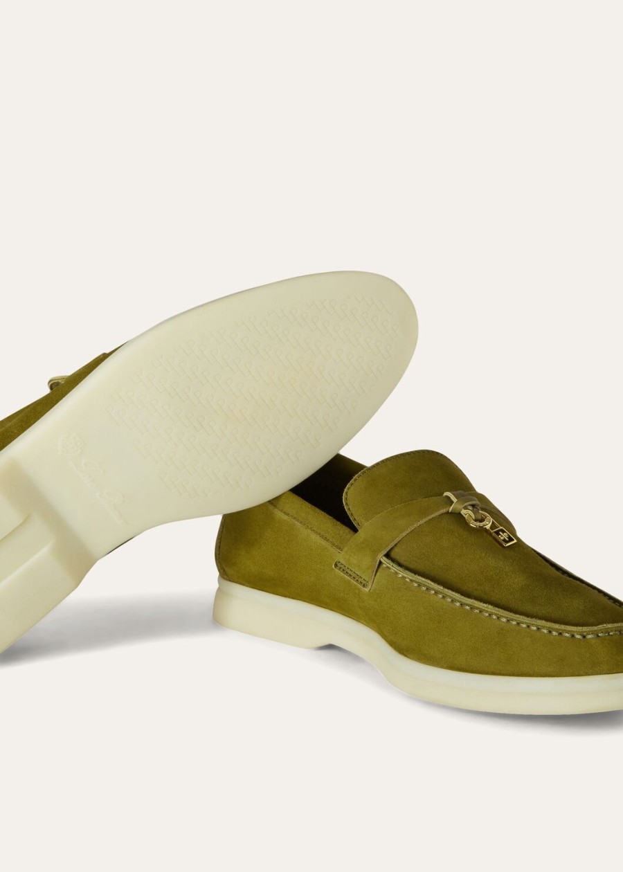 summer charms walk loafers suède olijfblad