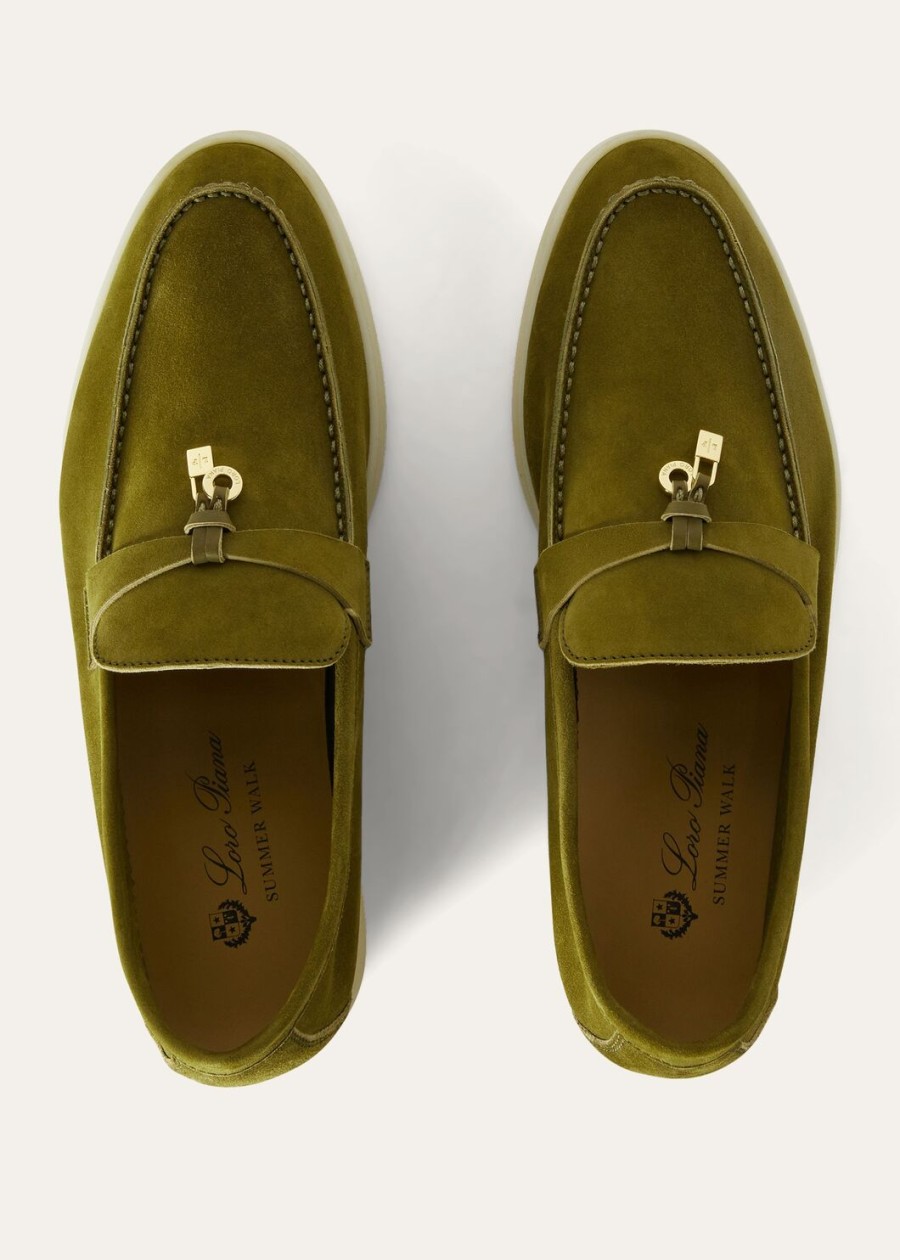 summer charms walk loafers suède olijfblad