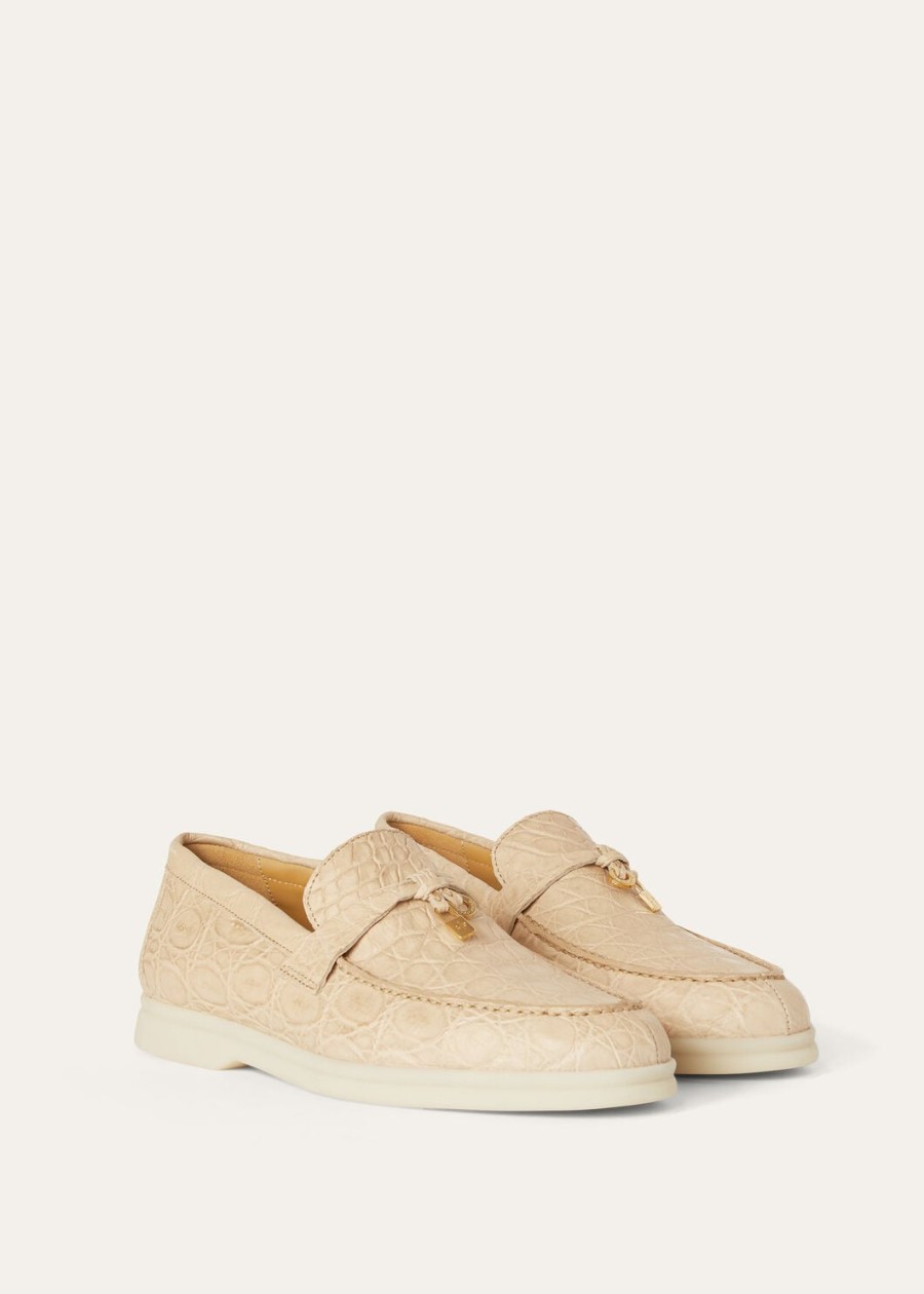 summer charms walk loafer caiman leather light mastic