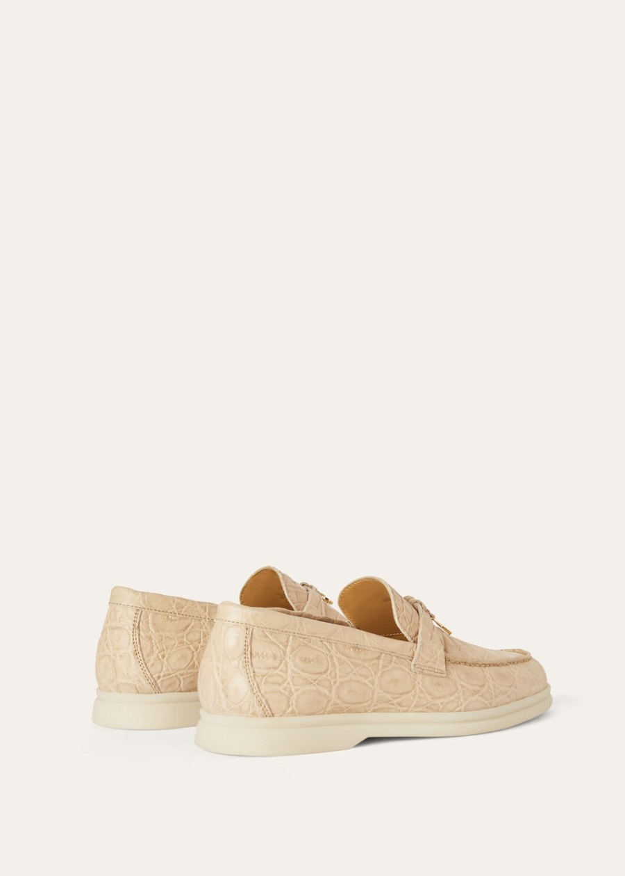 summer charms walk loafer caiman leather light mastic