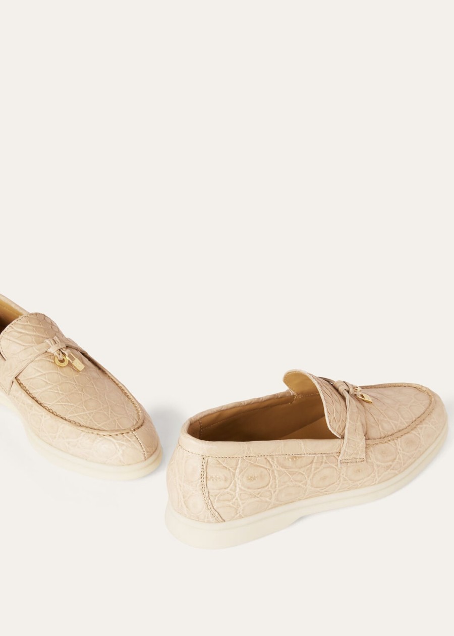 summer charms walk loafer caiman leather light mastic