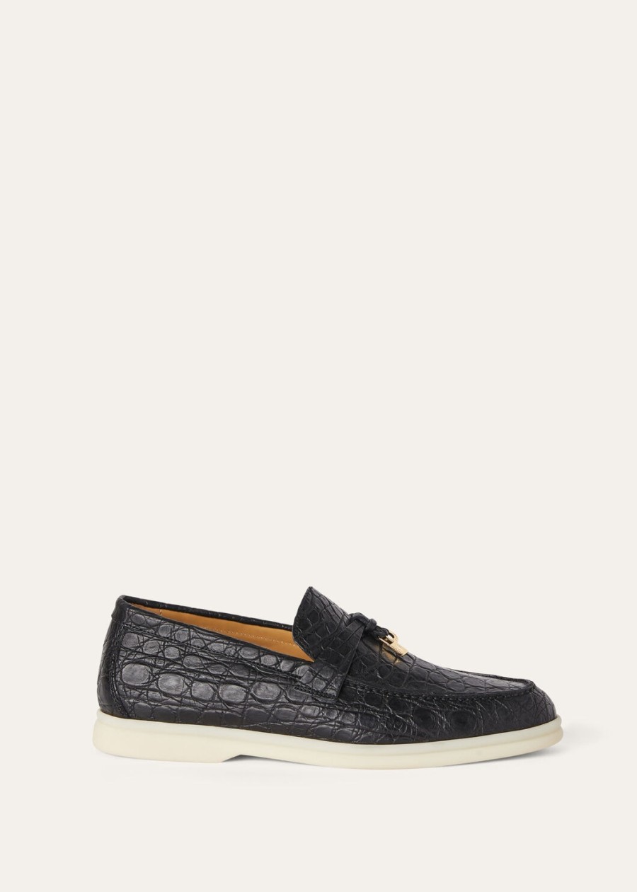 summer charms walk loafer caiman zwart leer