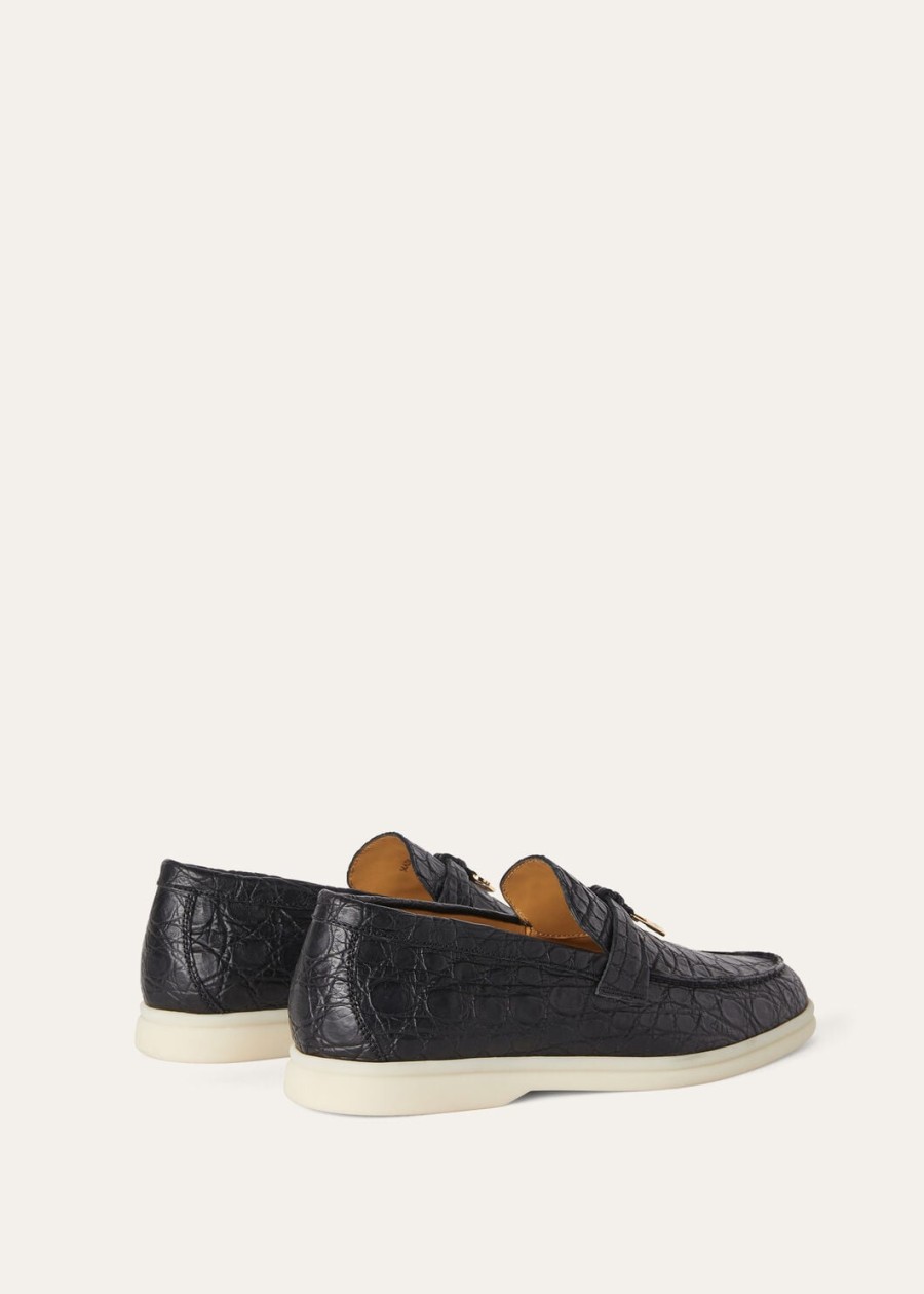 summer charms walk loafer caiman zwart leer