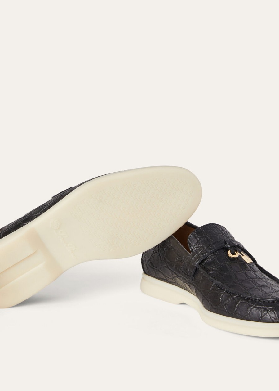 summer charms walk loafer caiman zwart leer