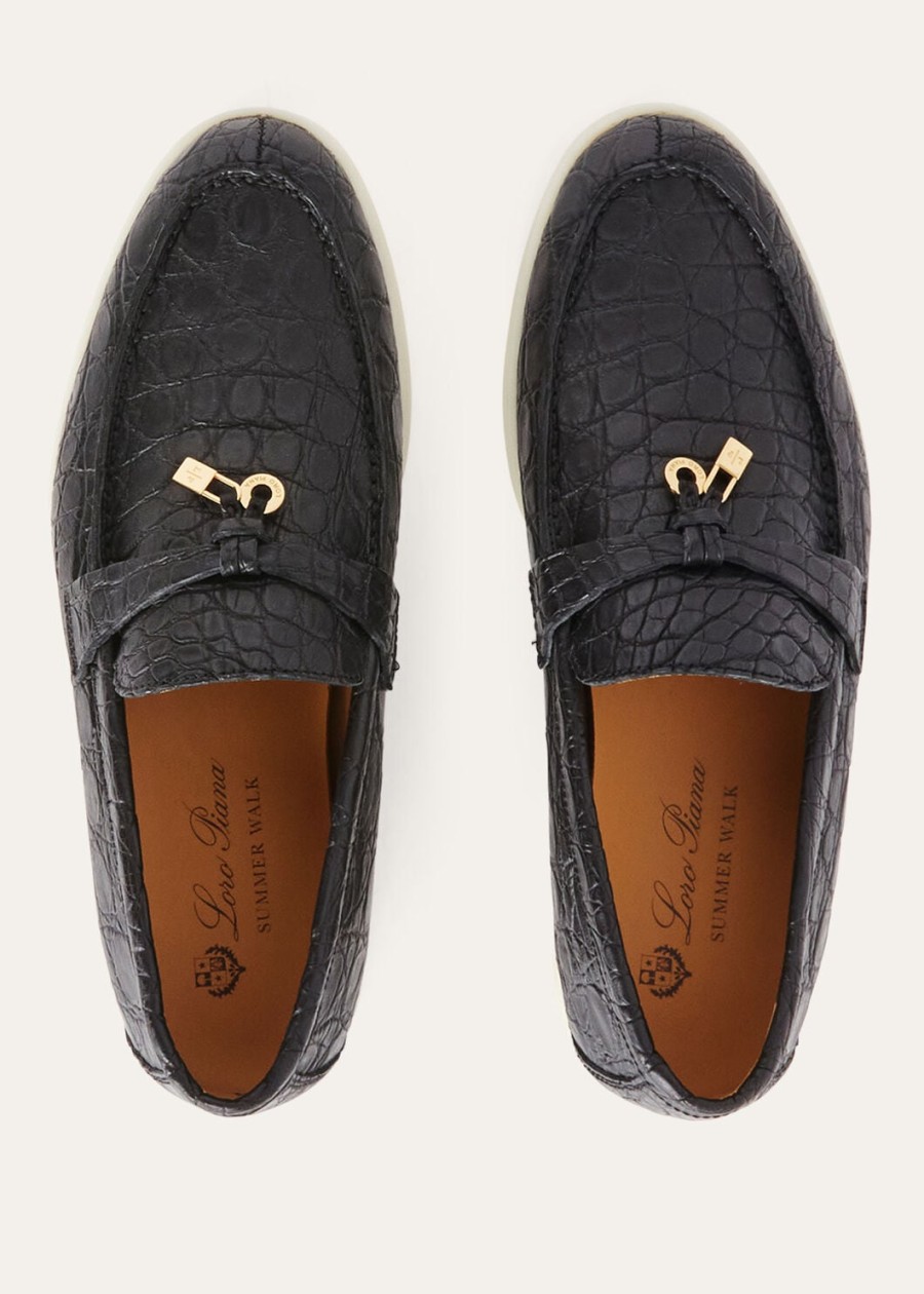 summer charms walk loafer caiman zwart leer