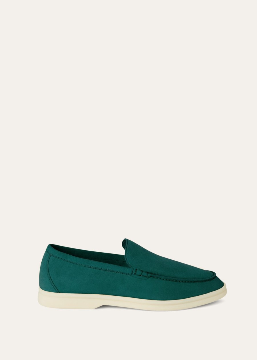 summer walk loafers van suède in agano-groen