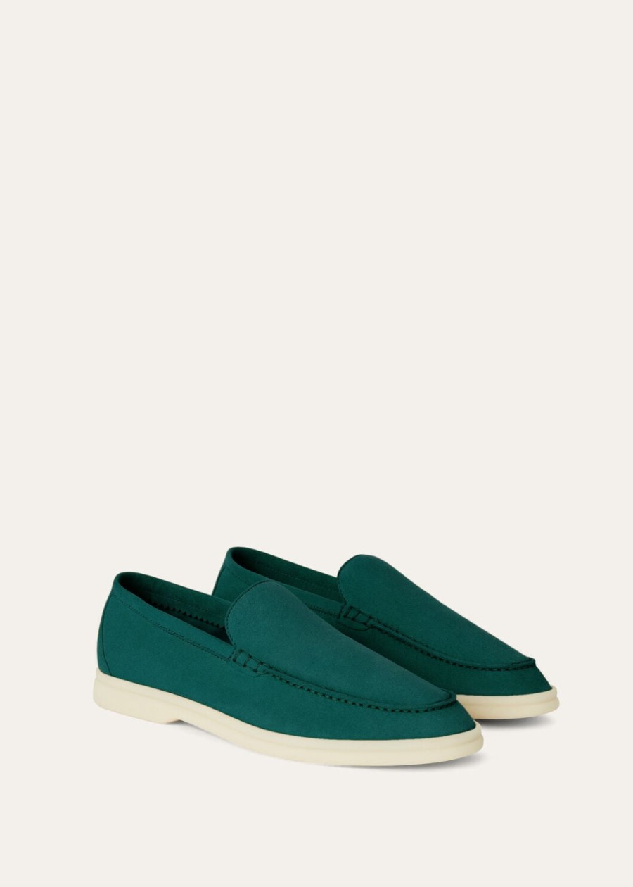 summer walk loafers van suède in agano-groen