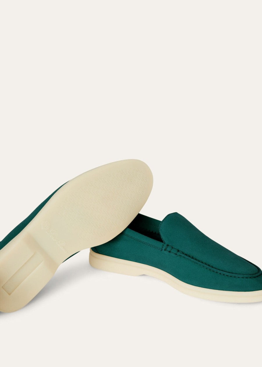 summer walk loafers van suède in agano-groen