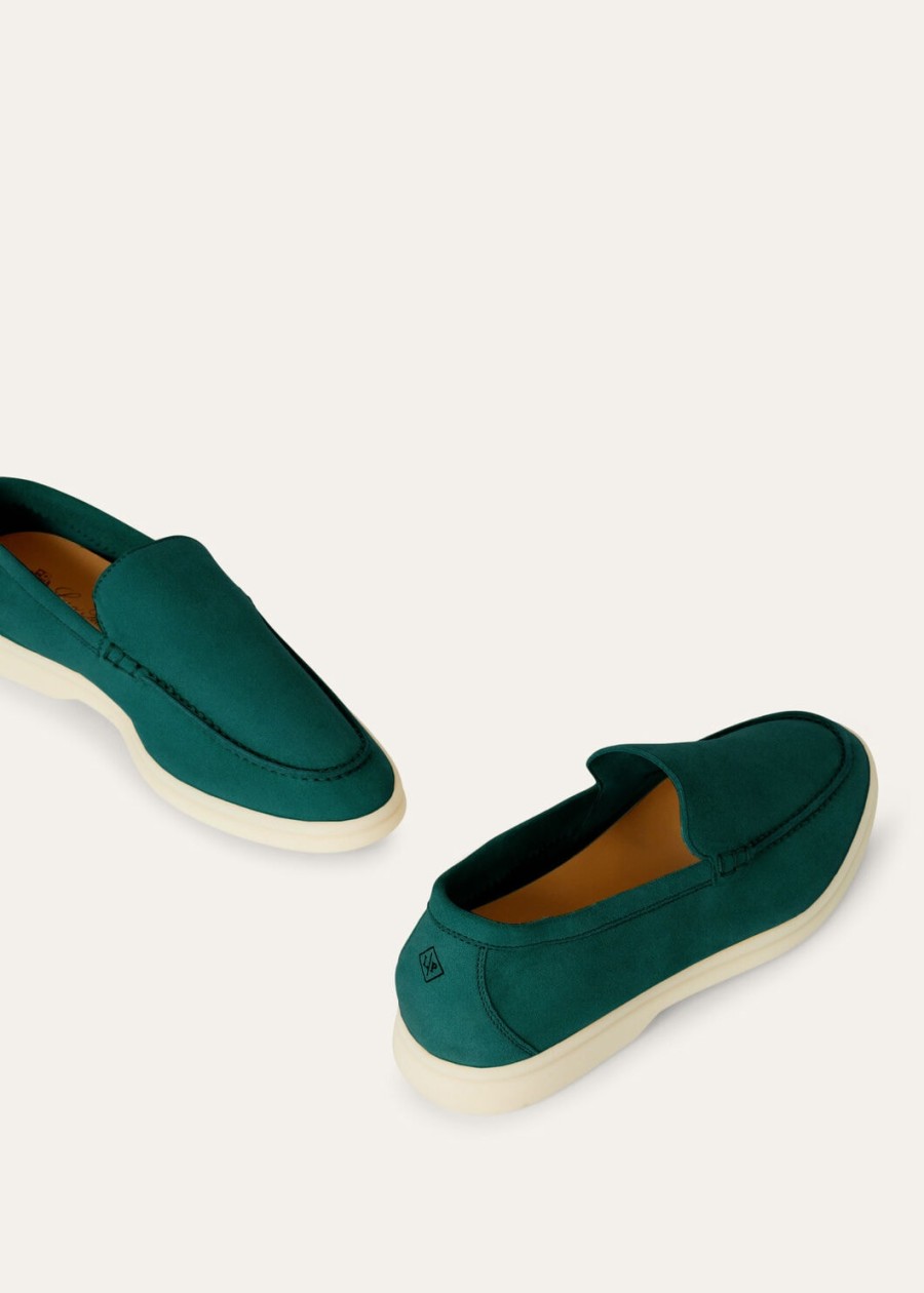 summer walk loafers van suède in agano-groen
