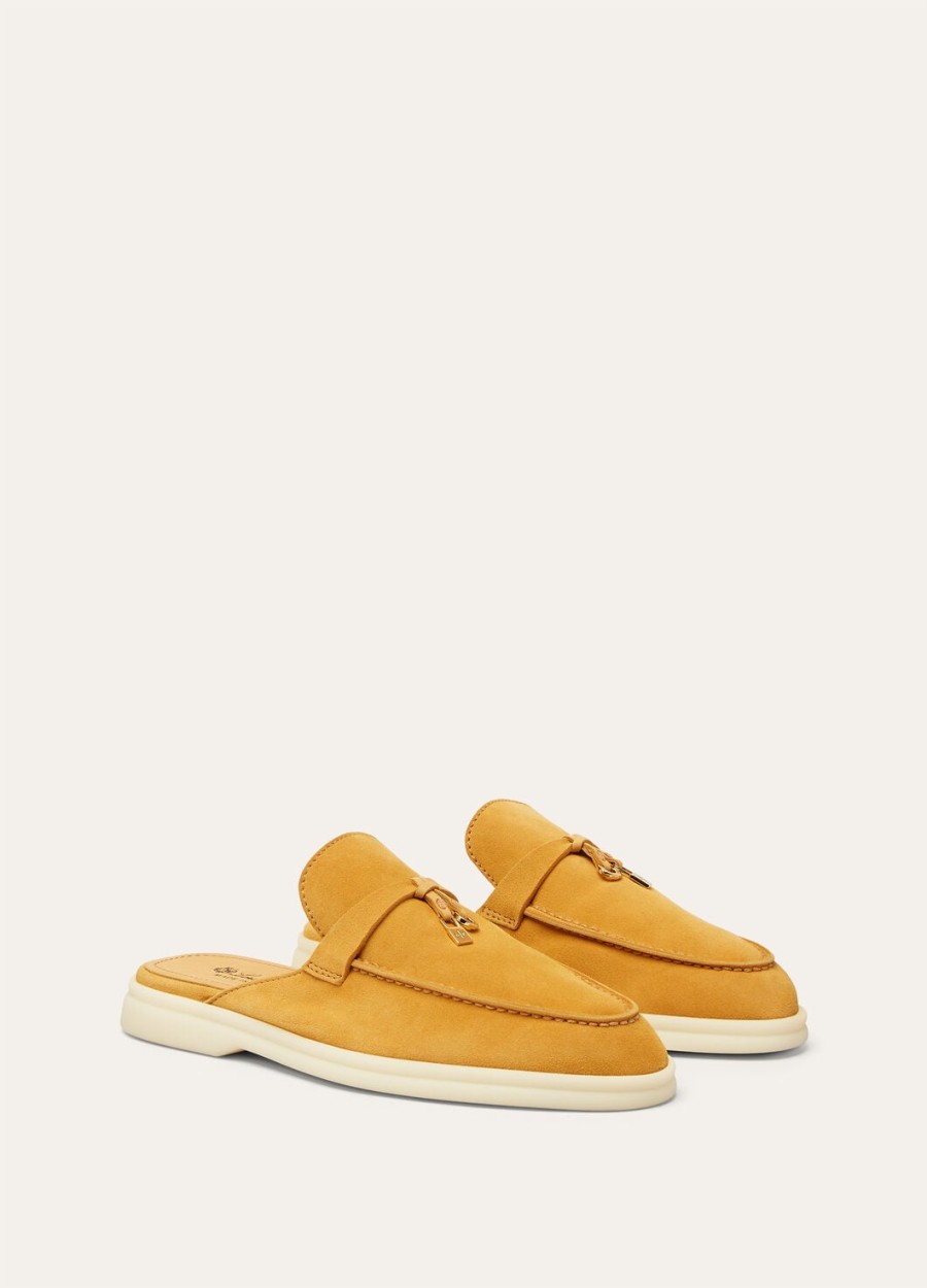 babouche charms walk loafer suède geitenleer suède saffraan thee
