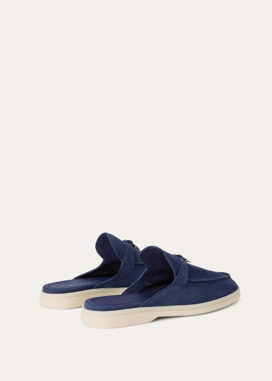 babouche charms walk loafer suède geitenleer fluorietblauw